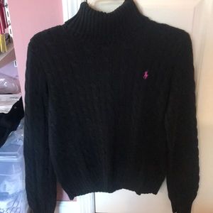 Black Ralph Lauren Cable Knit Turtleneck sweater